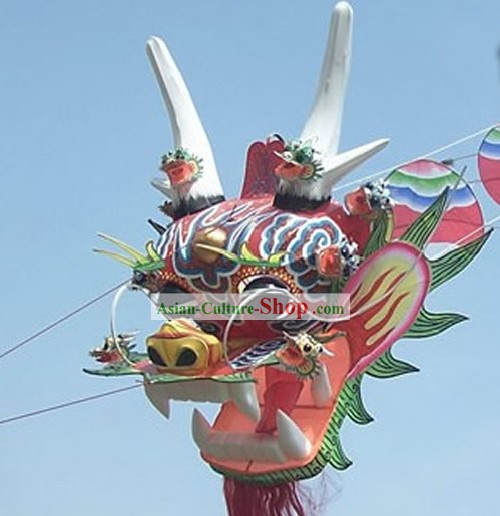 1969 Pouces super grande main chinoise fabriqué et peint Kite - 9 Dragons