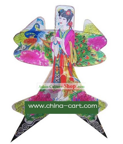 Chinese Classical Hand Painted Kite - Diao Chan and Peacock