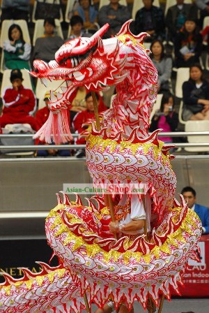 Profissional chinês Luminous Dragão Equipamentos Dança Conjunto Completo (vermelho, brilham no escuro)