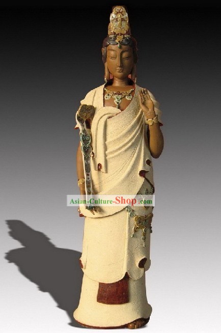 Chinese Classic Shiwan Ceramics Statue Arts Collection - As You Wish Kwan Yin