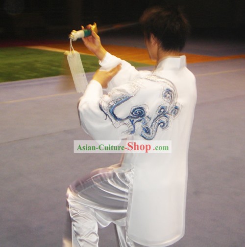 Tradicional China Tai Chi Kung Fu bordado de nubes rendimiento uniforme Set