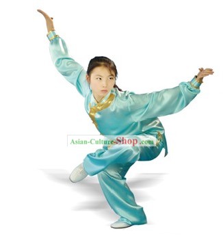 Tradicional china Wu Shu Kung Fu de seda 100% uniforme