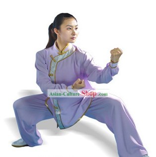 Chino tradicional de seda y algodón Uniforme Artes Marciales para la Mujer