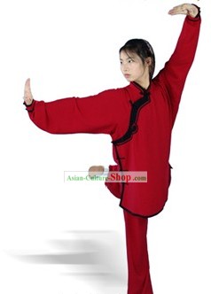Chino tradicional de seda y algodón uniforme de Kung Fu para la Mujer con el botón Lute
