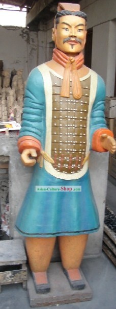 73 Inches Real Size Colored Chinese Terra Cotta Warrior Statue - Civilian