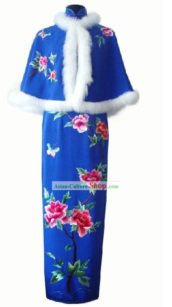 Cap chinoise traditionnelle et de longue cheongsam Complete Set