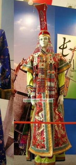 Mongolian Classic Lucky Red Costume for Women