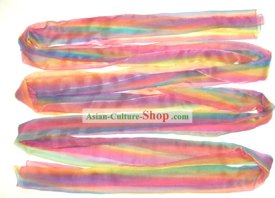 Rainbow Colored Silk Dance Ribbon