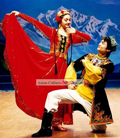 Chinese Traditional Xinjiang Minority Dance Costumes for Men and Women