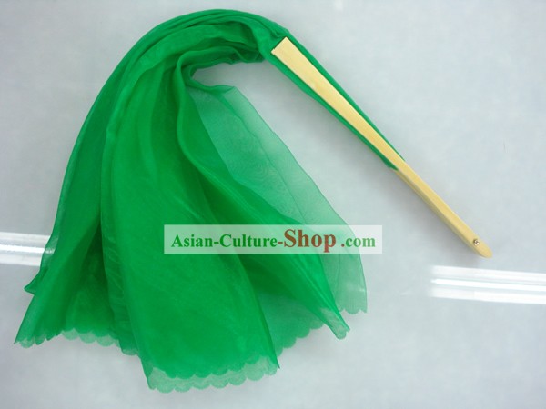Chinese Fan Dança Tradicional Verde Silk