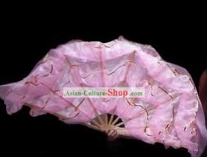 Chinese Traditional Large Palace Dance Pink Fan