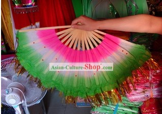 Chinese Traditional Sequins Fan Two Pieces Set