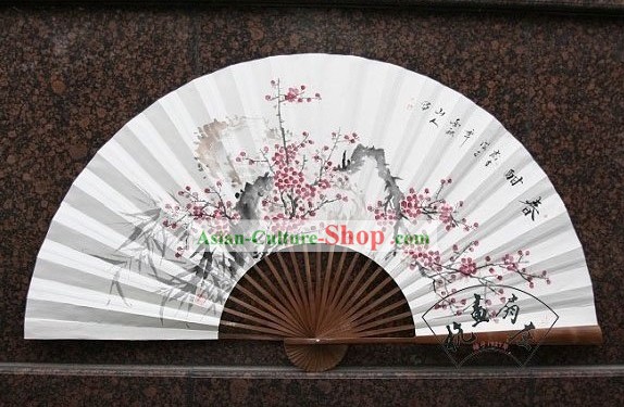 Mão chinesa Painted Fan parede Grande Entrega