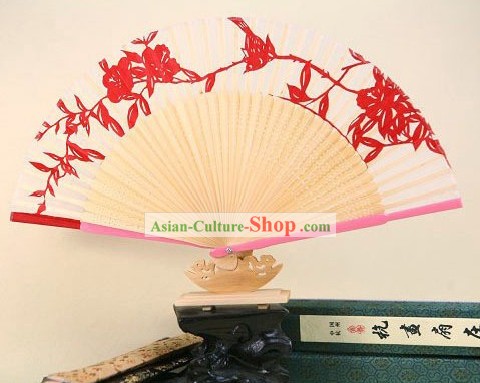 Tradiitional Papercut Silk Soft Fan