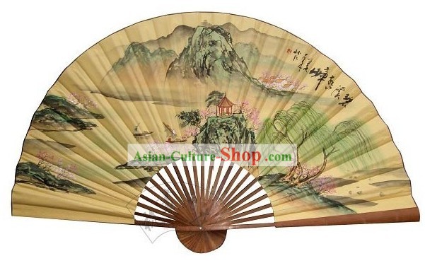 Gigante chinês Mão Fan parede pintada - Guilin
