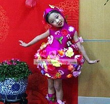 Chinese Flower Modern Dance Costumes for Kids