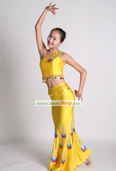 Thaï traditionnel Peacock Set Danse Costume complet