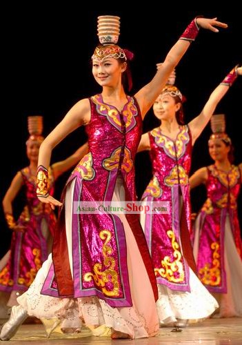 Traditional Mongolian Hats and Costume for Chopsticks Dance