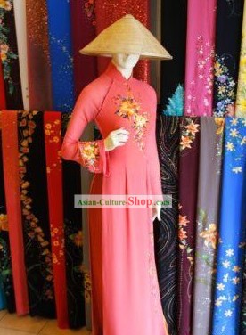 Thailand Minority Costume and Bamboo Hat Complete Set