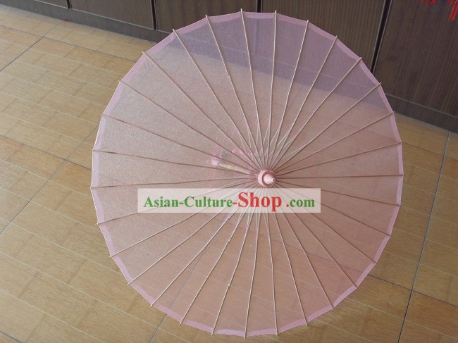 中国ハンドは、透明ピンクのシルクのダンス傘をメイド