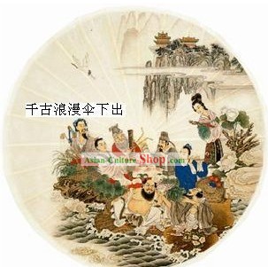 伝統中国の手は八妖精の傘を作​​ら