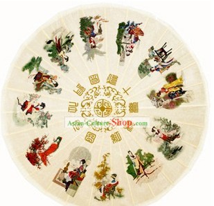 중국어 핸드는 고대 미인의 우산을 제작