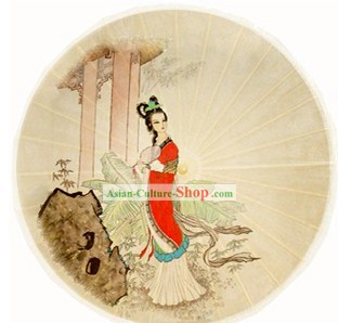 Fabriqué à la main chinoise Umbrella Lady antique