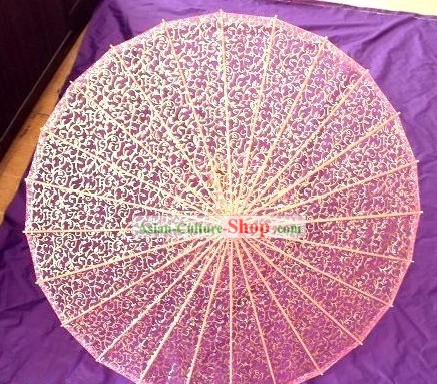 Chinese Handmade Transparent Silk Dance Umbrella