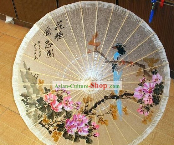 중국어 클래식 투명 핸드는 우산을 페인 티드