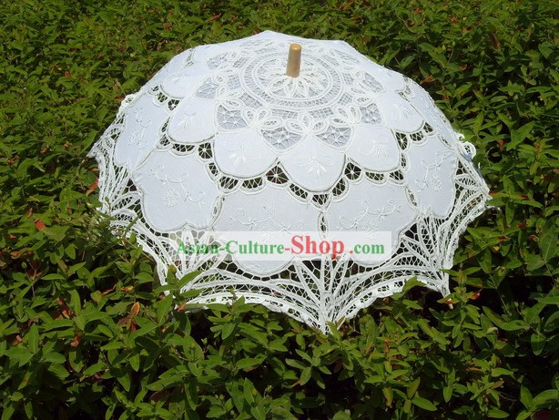 Hecho a mano Umbrella White Lace boda