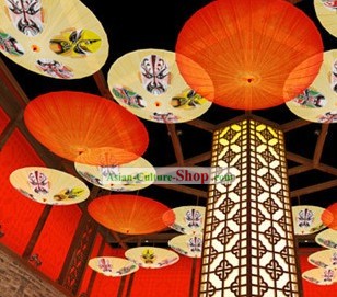 40 pouces grand chinoise Pékin masque d'opéra Décoration Ventilateur