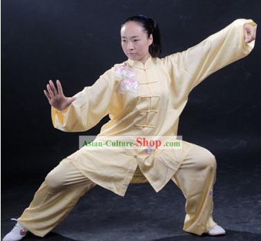 Las mujeres chinas clásico bordado Lotus Tai Chi Uniforme