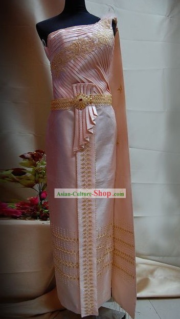 Traditional Asia Thai Court Dress Complete Set