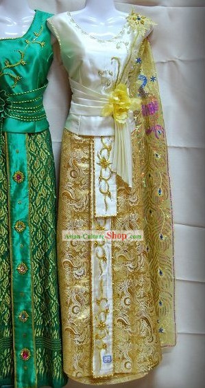 Traditional Asia Thai Court Dress Complete Set