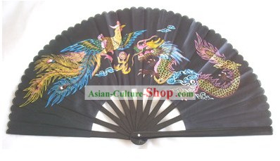 Tradicional Chinesa Black Phoenix e Dragon Fan Kung Fu Dança