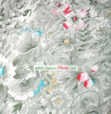 Chinese Traditional Floral Pure Silk Fabric