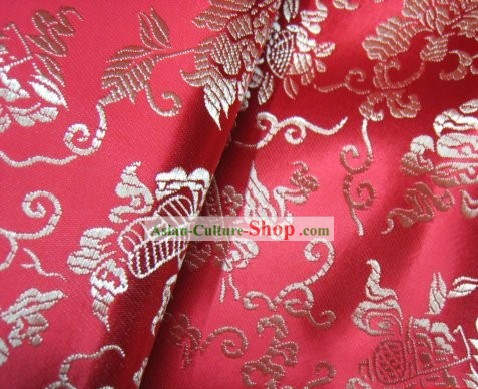 Fadas Fan Silk Tecido Red