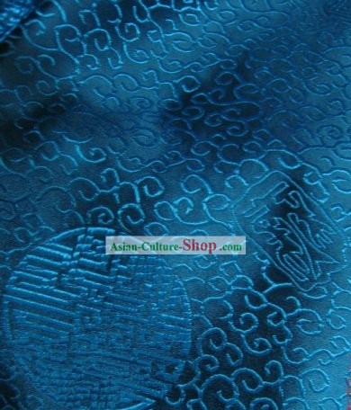 Traditional Blue Vein Silk Fabric