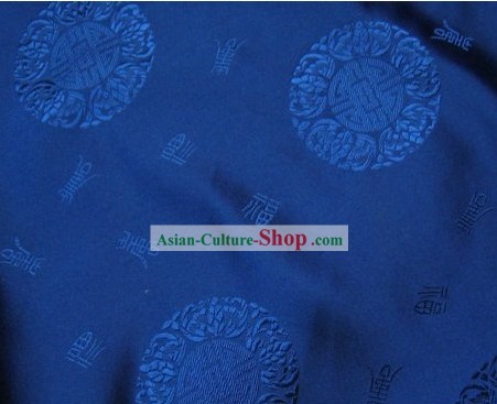 Chinese Fu Character Silk Fabric