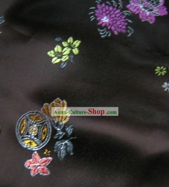Traditional Coffee Colour Brocade Coin Fabric