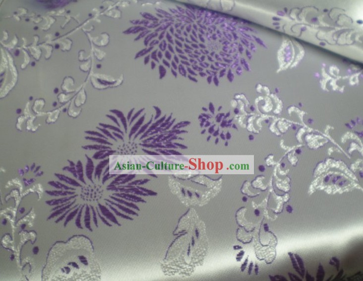 Tissu traditionnel chinois brocart blanc
