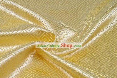 Brocade Fabric luz amarela Veia