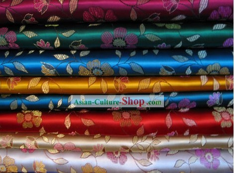 Chinese Traditional Flower Brocade Fabric