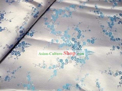 Blanche Fleur de prunier Brocade Fabric