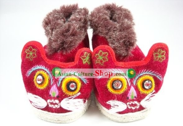 Sapatos chineses Tiger Handmade Cabeça for Kids