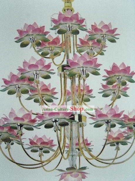 Chinese Lotus Temple Lanterns Tree Set