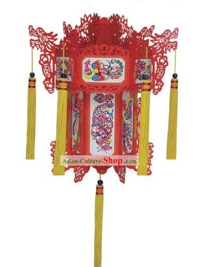 24 Polegadas Grande chinês Phoenix Papercut Ornament Lantern Palace