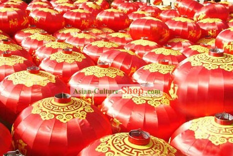 47 Inch Large Hanging Chinese Red Silk Lantern