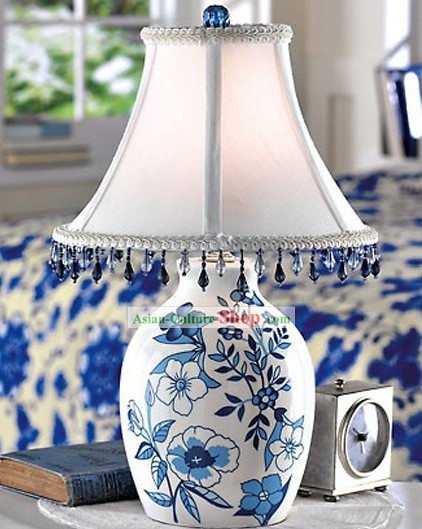 Chinese Lantern Lanterna Azul Branco/Tabela de cerâmica