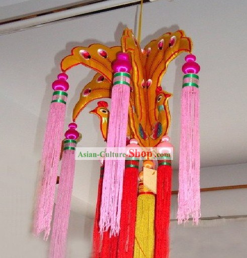 Chinese Handmade and Embroidered Phoenix Decoration Lanterns